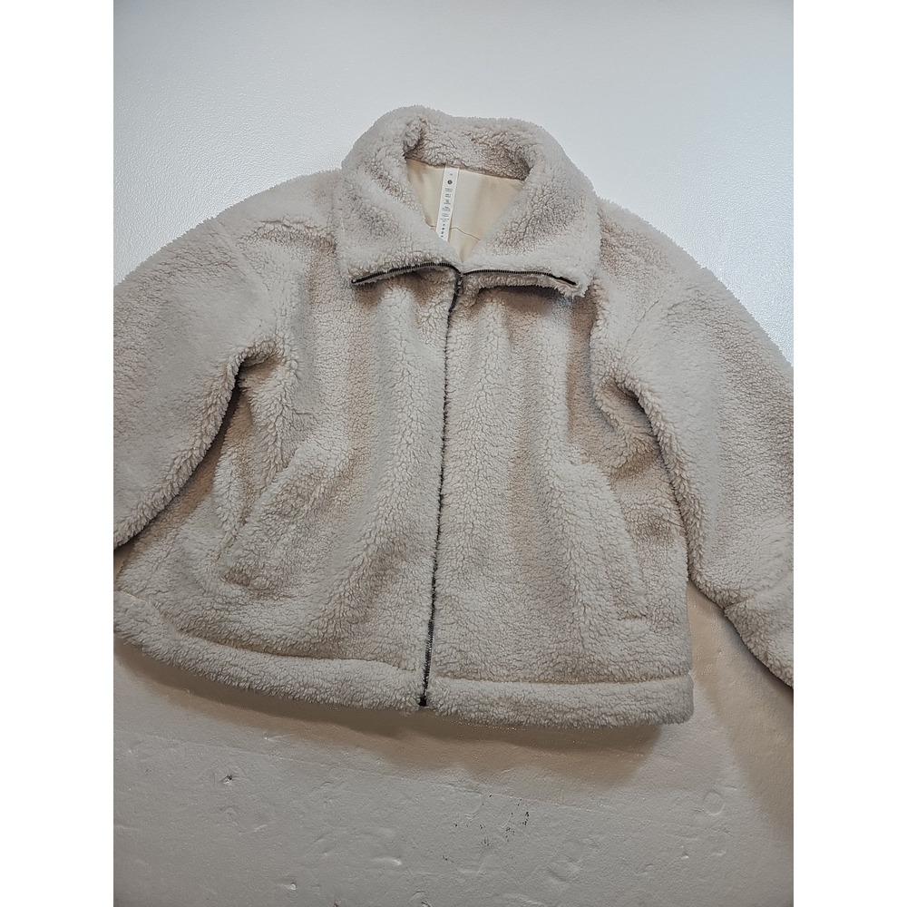 Lululemon Cinchable Fleece Zip-Up Teddy Jacket Sherpa Coat Size 10